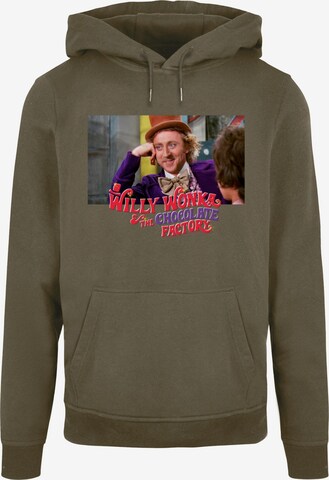 ABSOLUTE CULT Sweatshirt 'Willy Wonka And The Chocolate Factory - Condescending Wonka' in Groen: voorkant