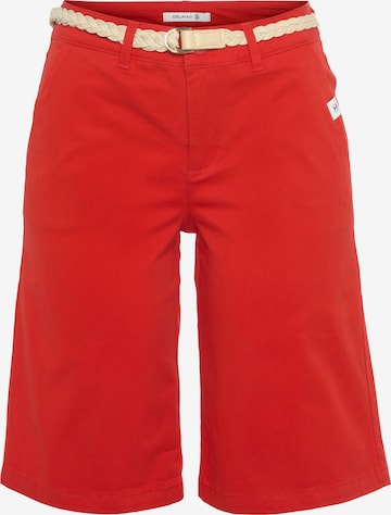 DELMAO Regular Chino Pants in Red: front