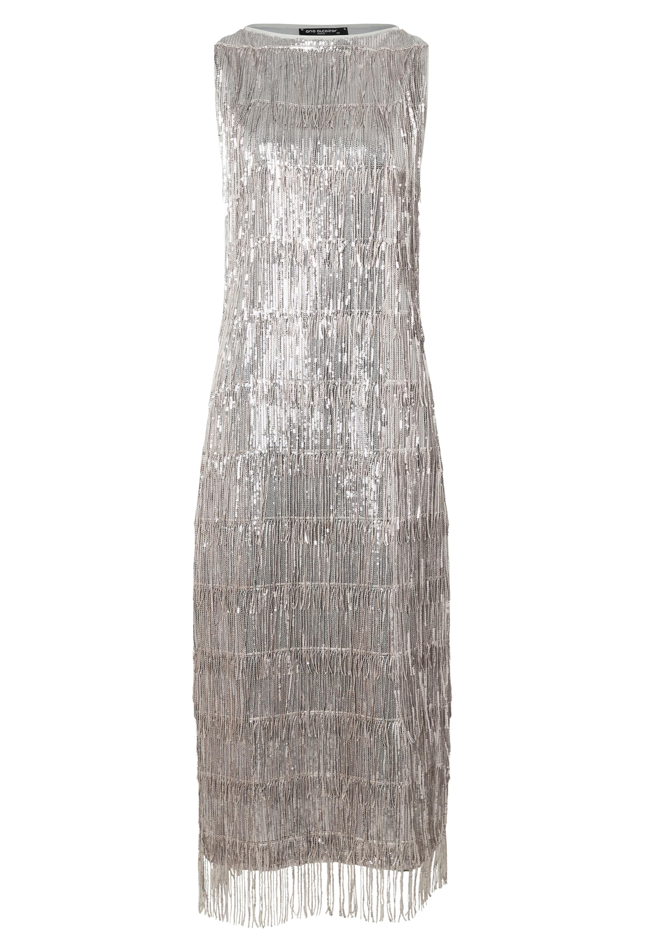 Ana Alcazar Avondjurk ' Tabyla ' in Zilver: voorkant