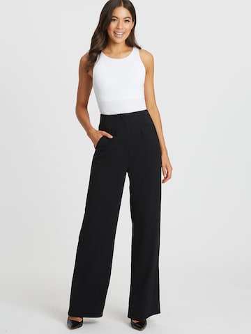 Willa - Pierna ancha Pantalón plisado 'Chancellor' en negro