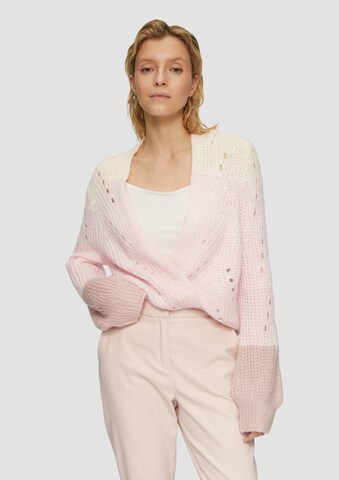 s.Oliver BLACK LABEL Gebreid vest in Roze: voorkant