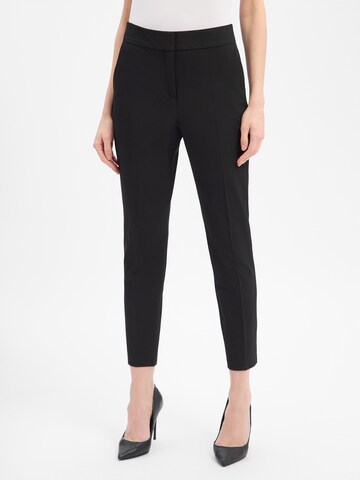 s.Oliver Slim fit Pleat-Front Pants in Black: front