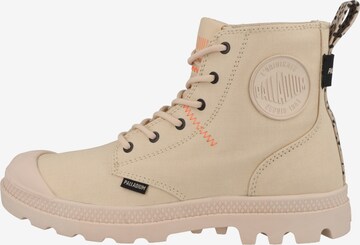 Palladium Lace-Up Ankle Boots 'Pampa Hi Safari' in Beige