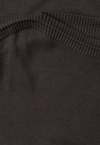 STREET ONE Basic Pullover mit U-Boot-Ausschnitt in Braun