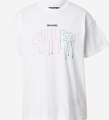 LOCAL HEROES Shirt 'BREAKING RULES' in White: front