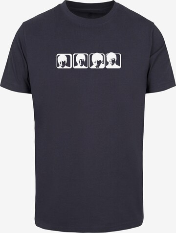 Merchcode T-Shirt 'Beatles - Four Heads' in Blau: predná strana
