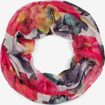 styleBREAKER Loop scarf 'Loop mit Blumen Muster' in Red: front