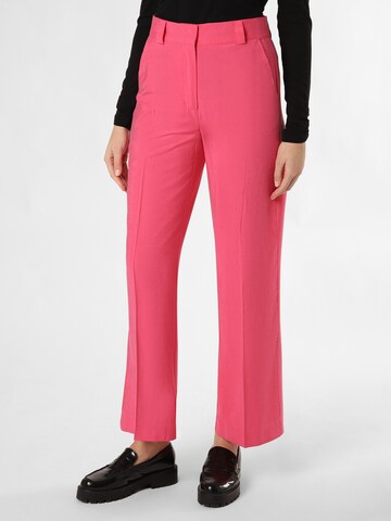 NÜMPH Flared Pleat-Front Pants 'Nualida' in Pink: front