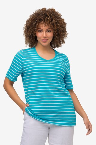 T-shirt Ulla Popken en bleu : devant