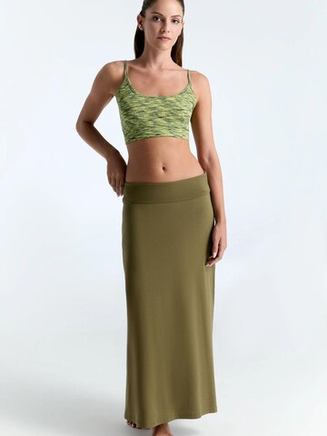 Leela COTTON Skirt 'Damen Bio-Baumwoll-Maxirock mit Schlitzen' in Green