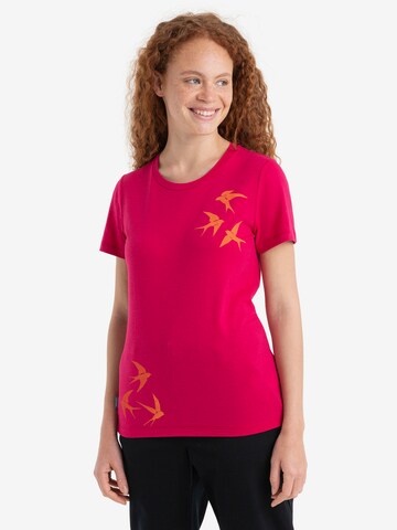ICEBREAKER - Camiseta 'Central Classic SS' en rosa: frente