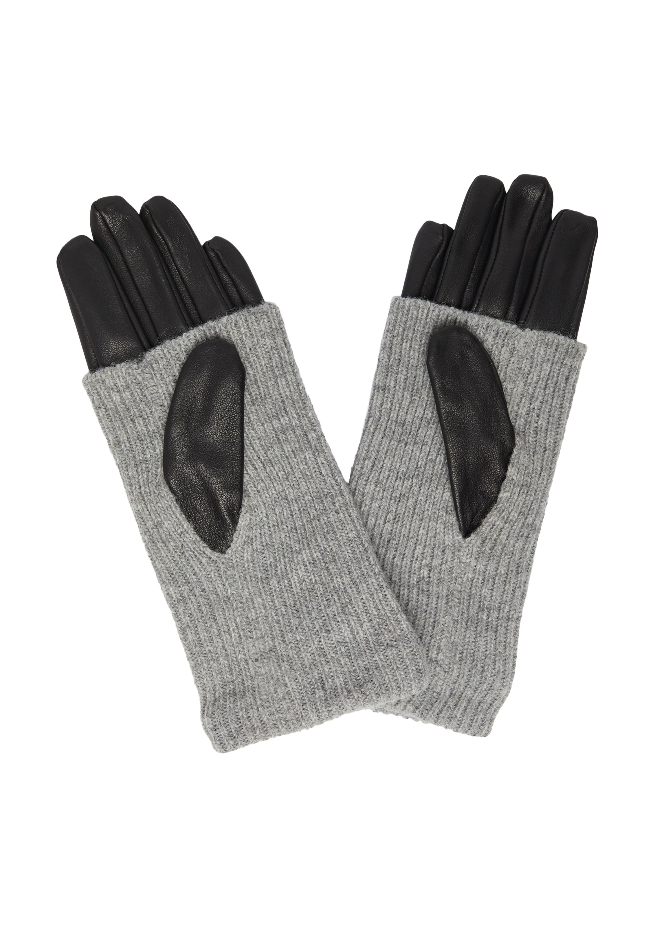 COMMA Fingerhandschuhe in graumeliert / schwarz, Produktansicht