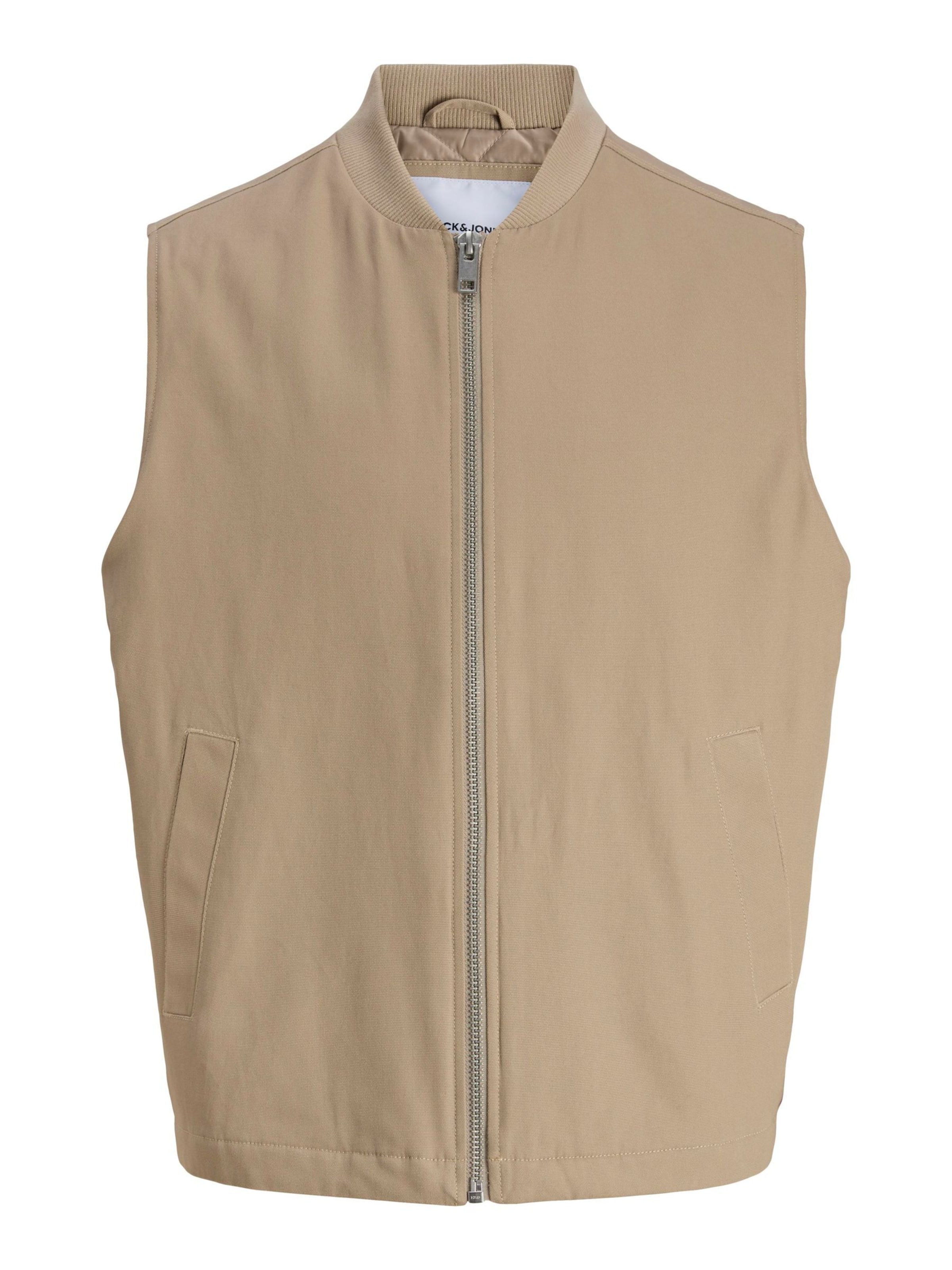 Gilet 'JJEDover' JACK & JONES en beige : devant