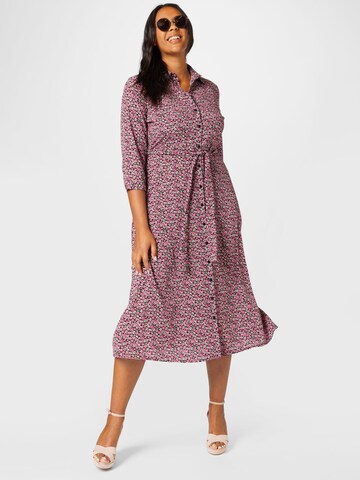 PIECES Curve Shirt dress 'April' in Pink