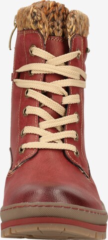 Relife Lace-Up Ankle Boots in Red