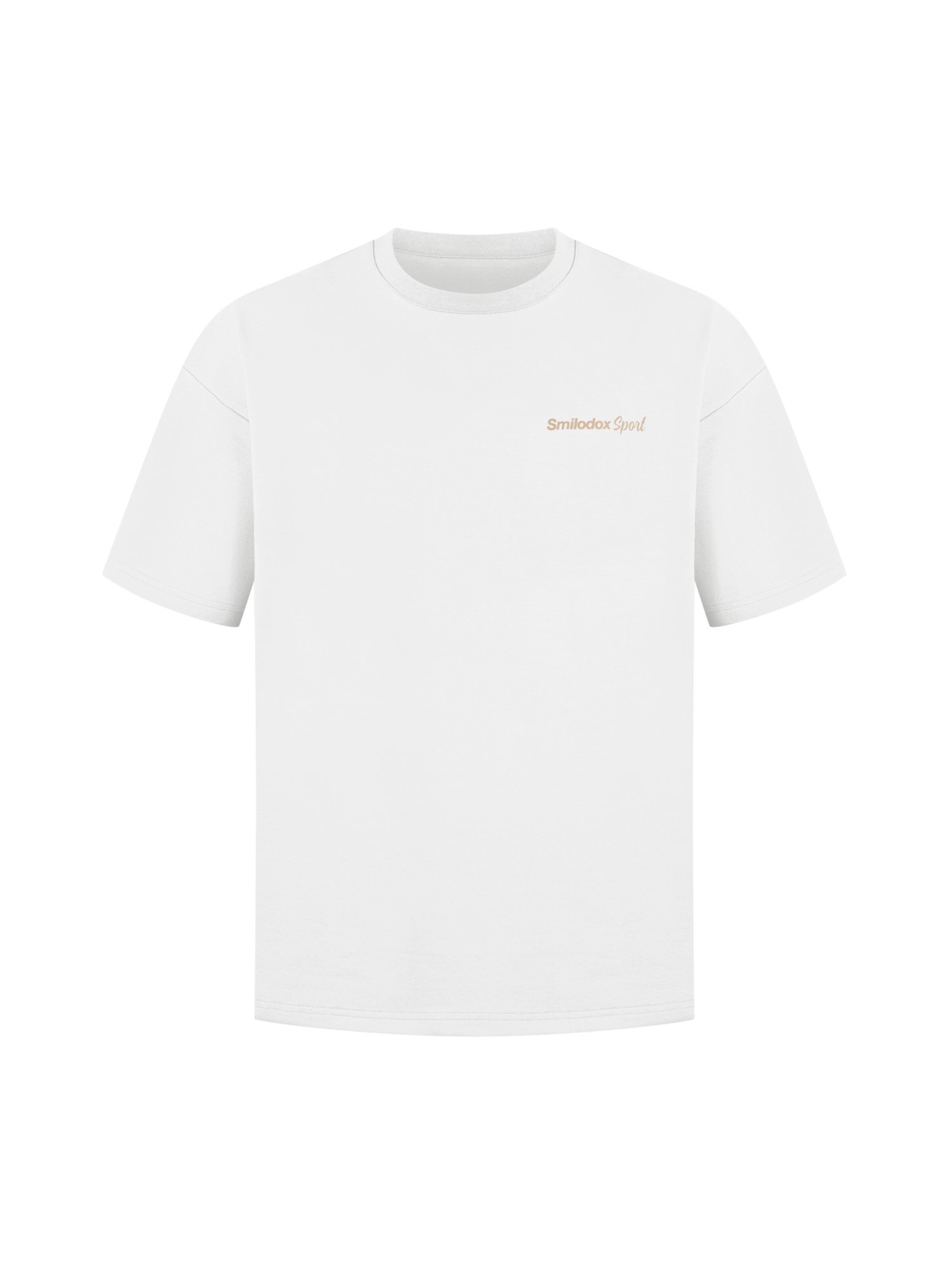Smilodox T-Shirt Oversize Backprint Tamio in Beige: Vorderseite