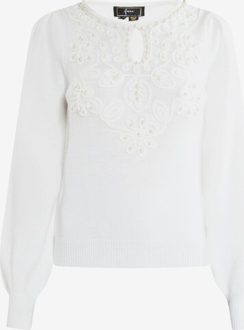 Pull-over faina en blanc : devant