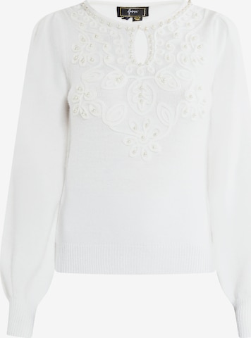 Pull-over faina en blanc : devant