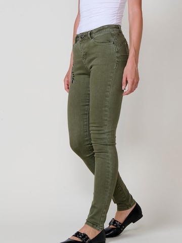 KOROSHI Regular Jeans in Groen: voorkant