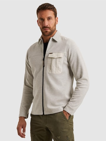 PME Legend - Camiseta 'Shirt jacket with waffle texture' en gris: frente