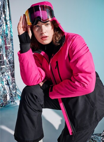 Zizzi Winter Jacket 'Msnowing' in Pink