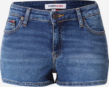 Tommy Jeans Skinny Shorts 'NORA' in Blau: predná strana