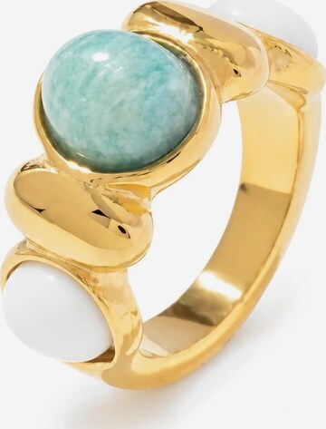 Anello 'Mare azzurro' di ETNÉE in oro: frontale