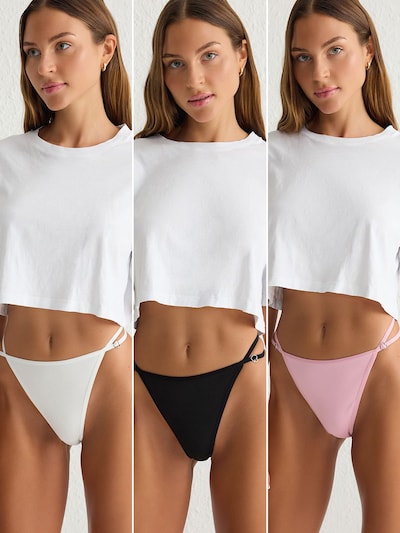 Trendyol Tanga em cor-de-rosa / preto / branco, Vista do artigo