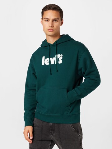 LEVI'S ® Regular fit Tréning póló 'Relaxed Graphic Hoodie' - zöld: elől