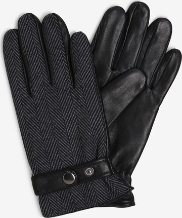 Andrew James Full Finger Gloves in Black: front