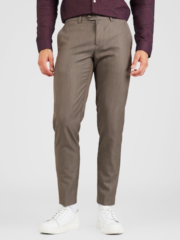 Lindbergh Slimfit Broek in Bruin: voorkant