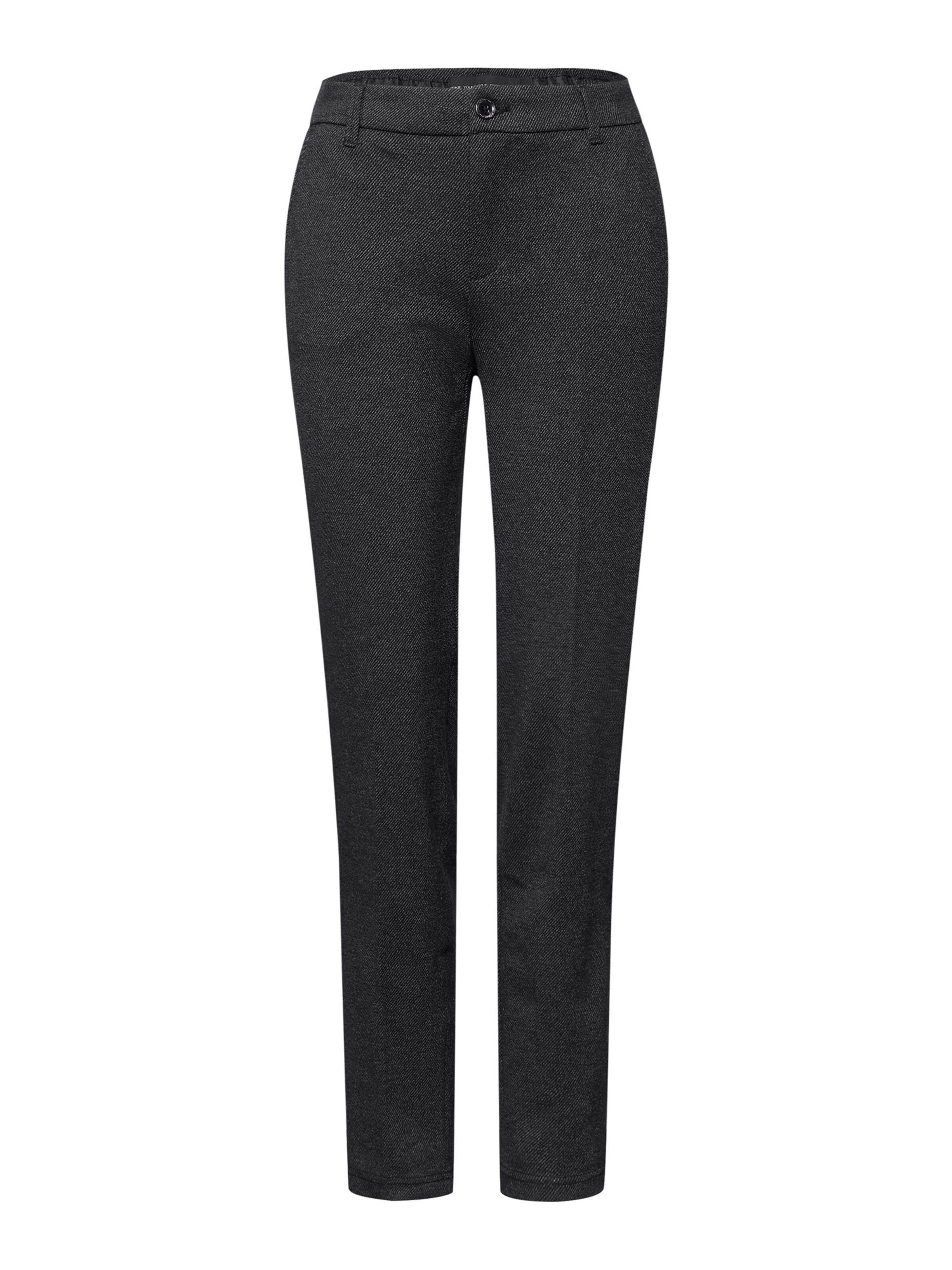 STREET ONE - Slimfit Calças com vincos em preto: frente