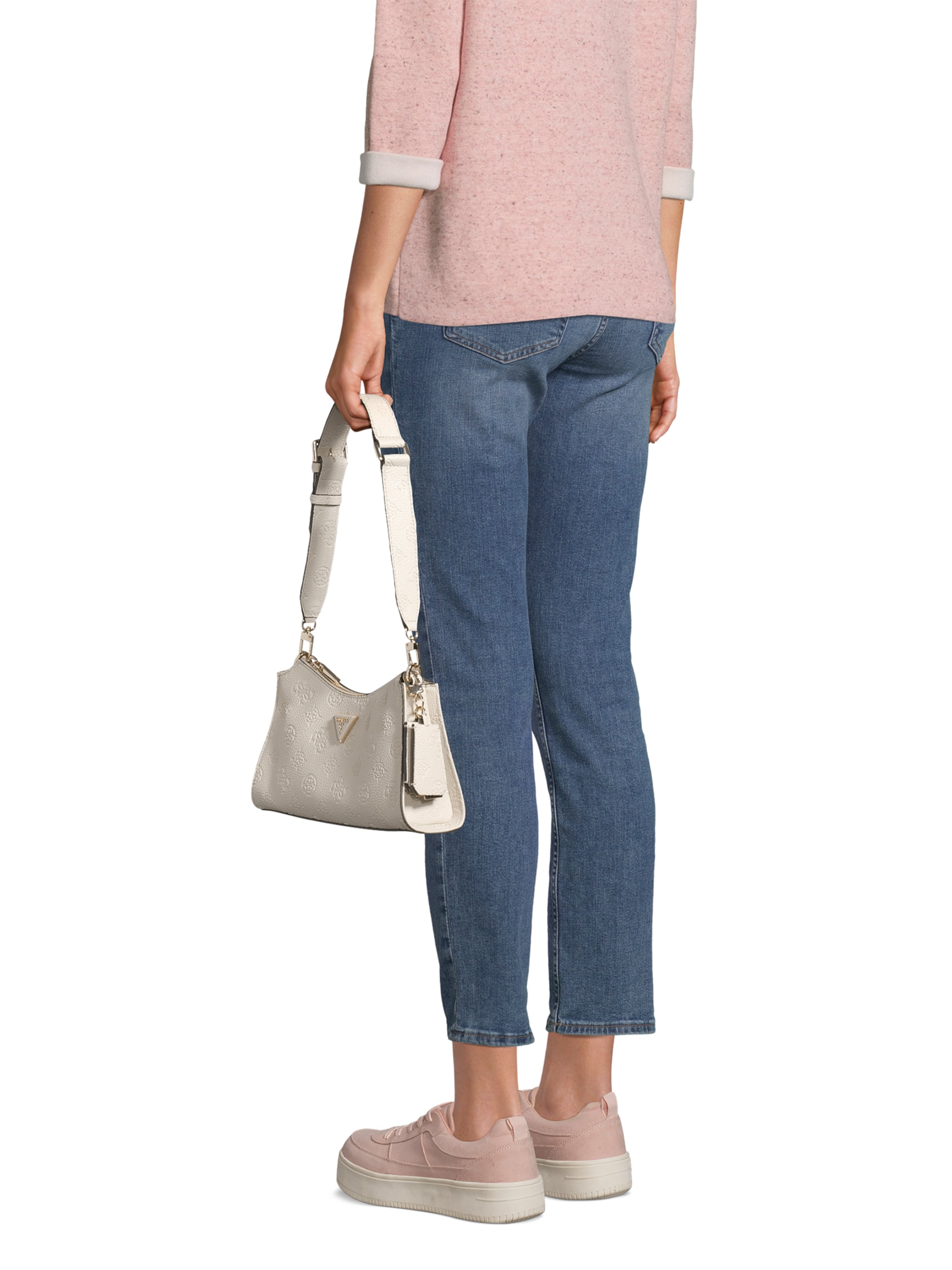 GUESS Shoulder bag 'CRESIDIA II TOP ZIP SHLDR BAG' in Beige