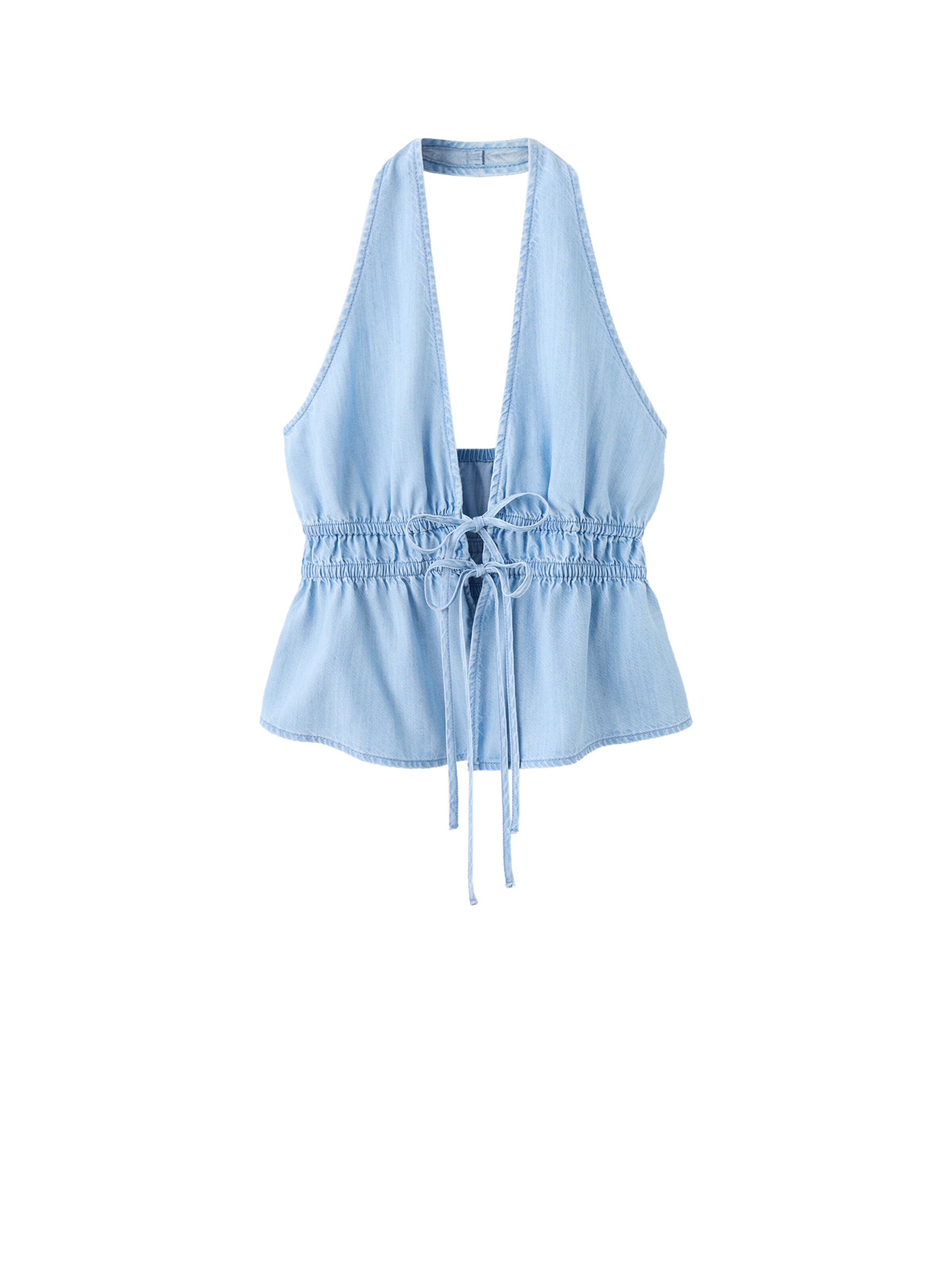 MANGO Top 'EVA' | svetlo modra barva, Prikaz izdelka