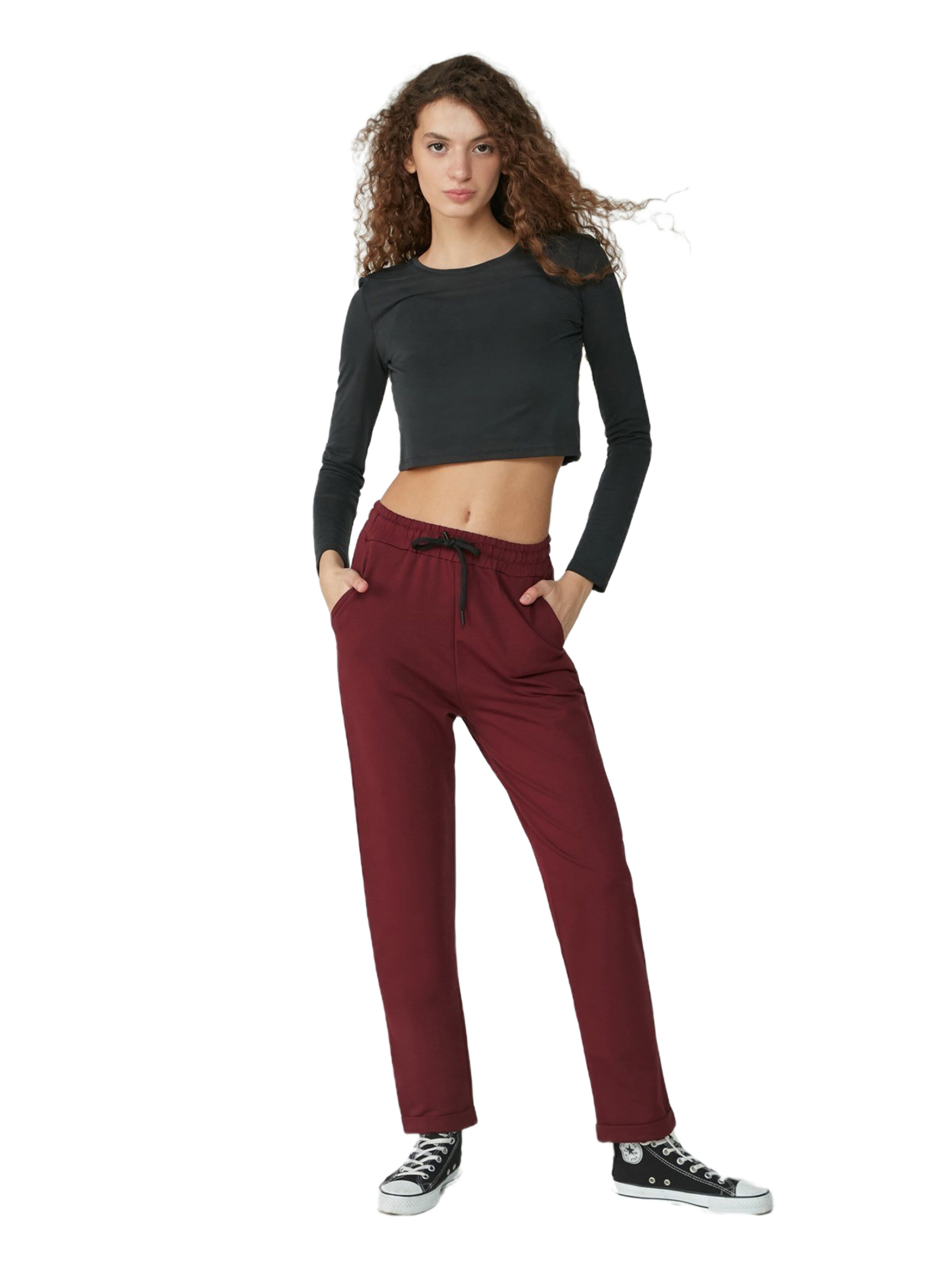 C&City Loosefit Broek in Rood: voorkant