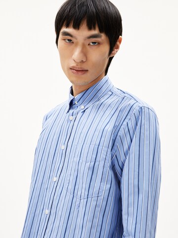ARMEDANGELS Comfort Fit Hemd STRIPES (GOTS) in Blau