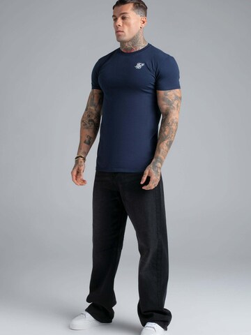 SikSilk Shirt 'Essentials' in Blau: Vorderseite