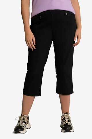 Ulla Popken Slim fit Pants 'Mony' in Black: front