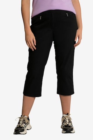 Coupe slim Pantalon 'Mony' Ulla Popken en noir : devant