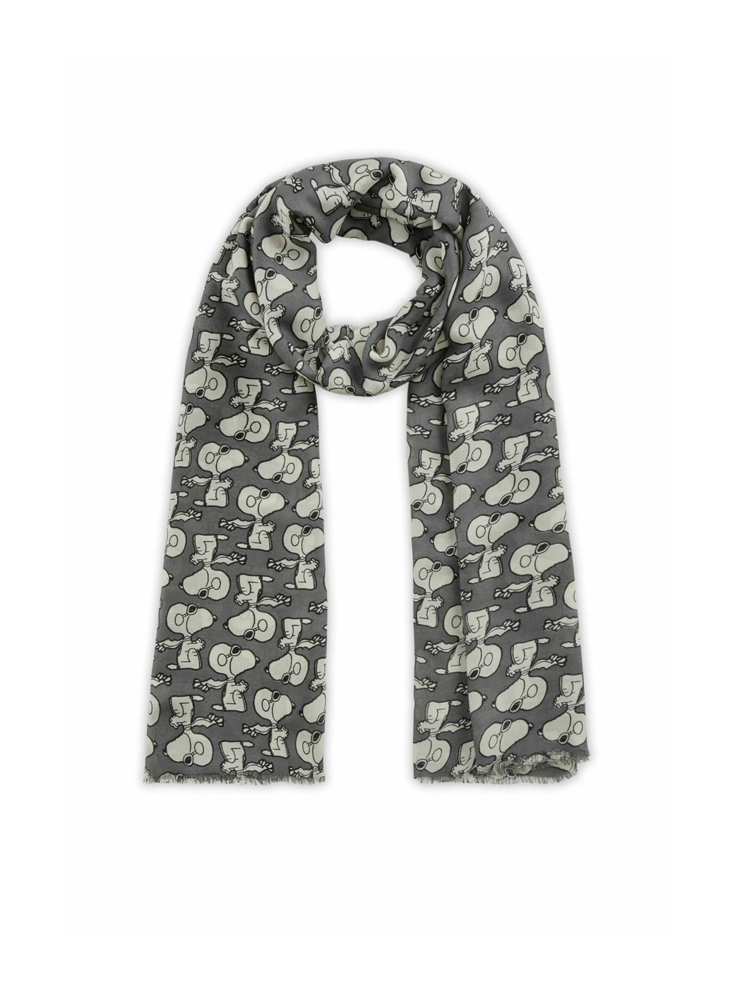 CODELLO Schal 'SNOOPY' in Grau: Vorderseite