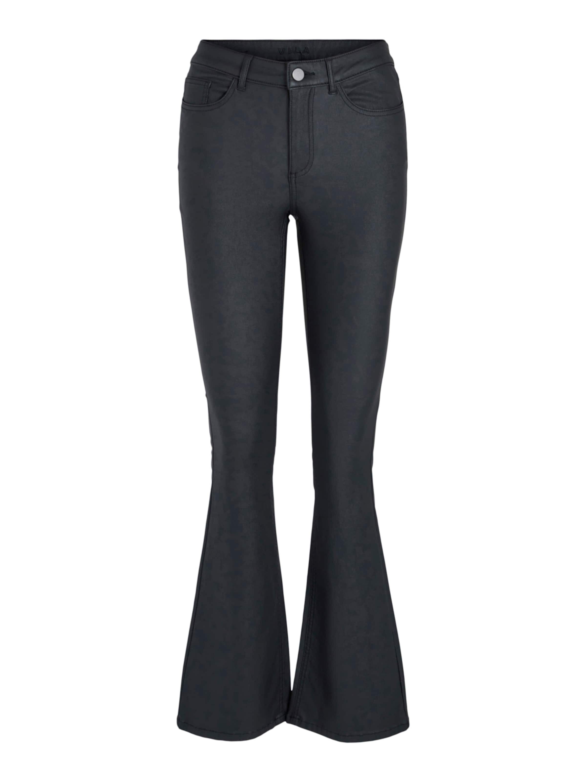 VILA Na zvonec Hlače 'Flair' | črna barva: sprednja stran