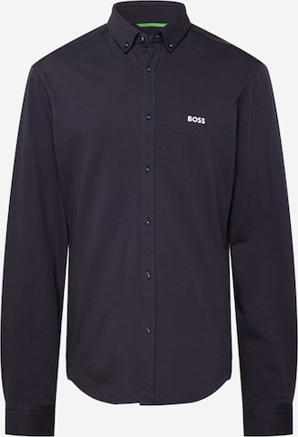 BOSS Green Button Up Shirt 'BIADO' in Black: front