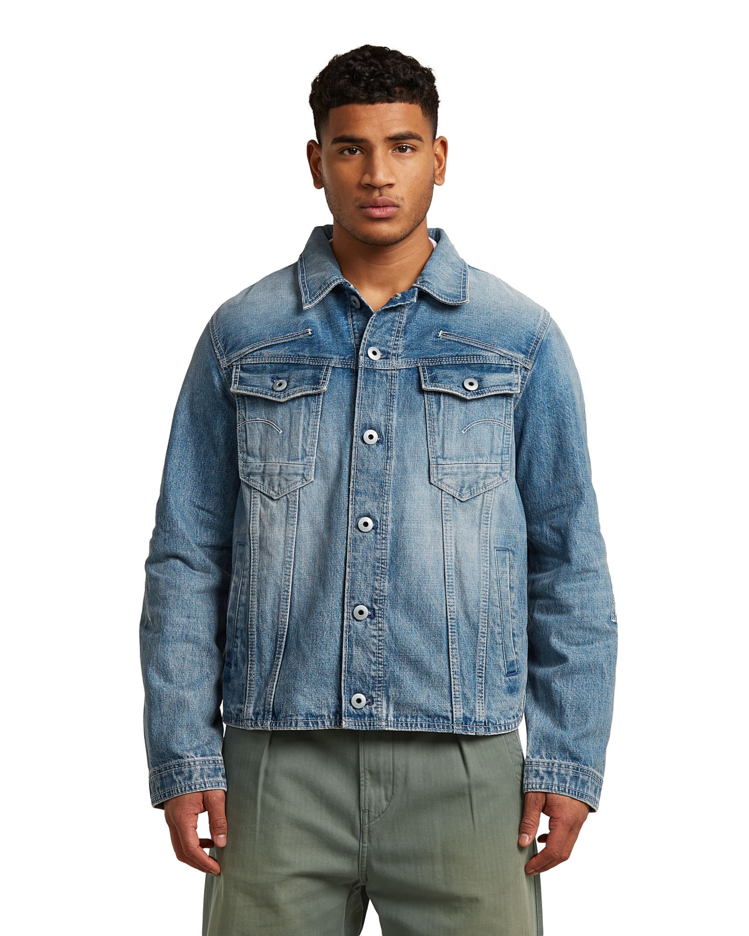 Veste d’hiver 'Slim 3D Dart Jacket' G-STAR en bleu : devant