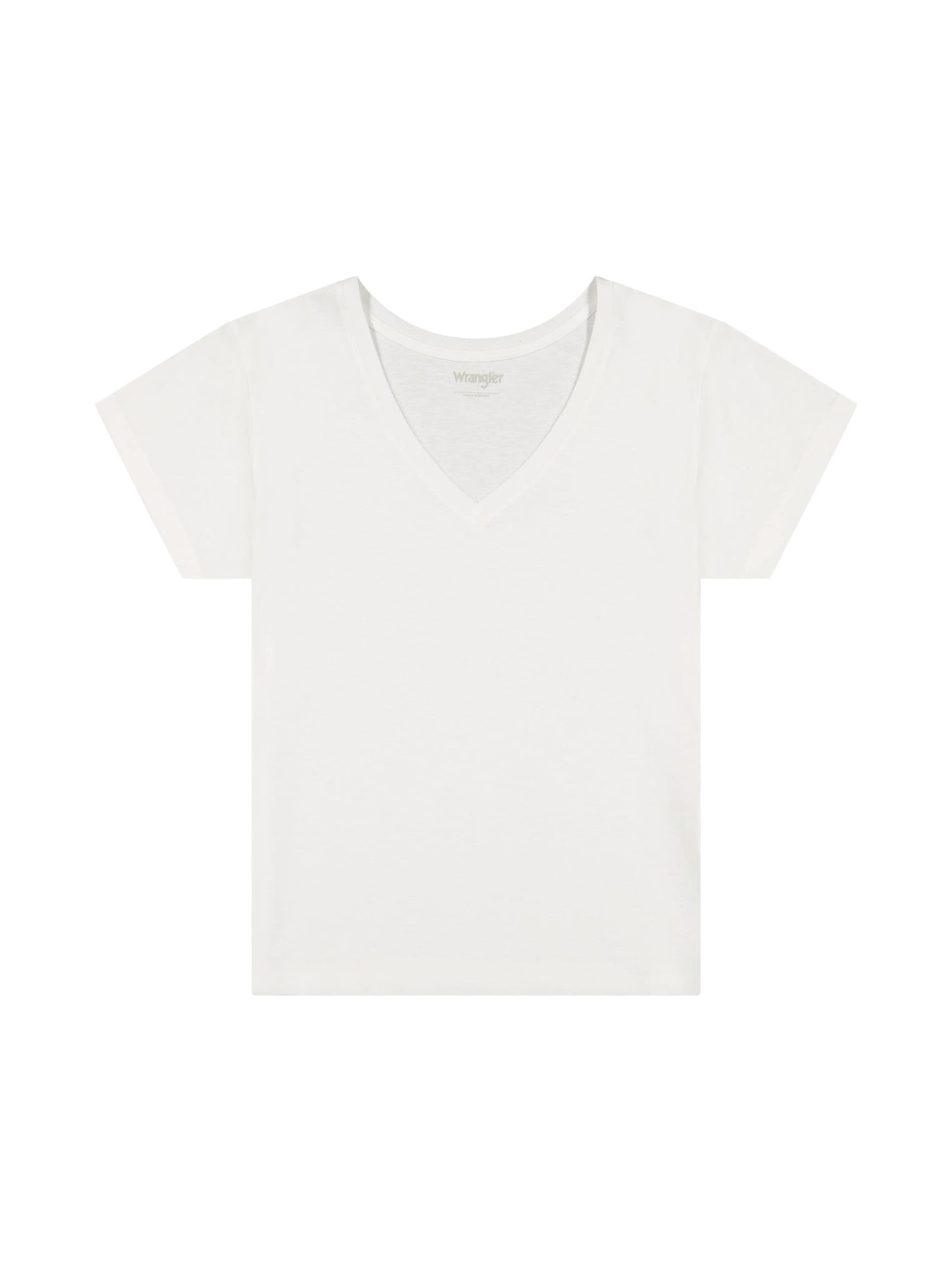 WRANGLER Shirt 'Easy V Neck'‌‌‌ in Weiß: Vorderseite
