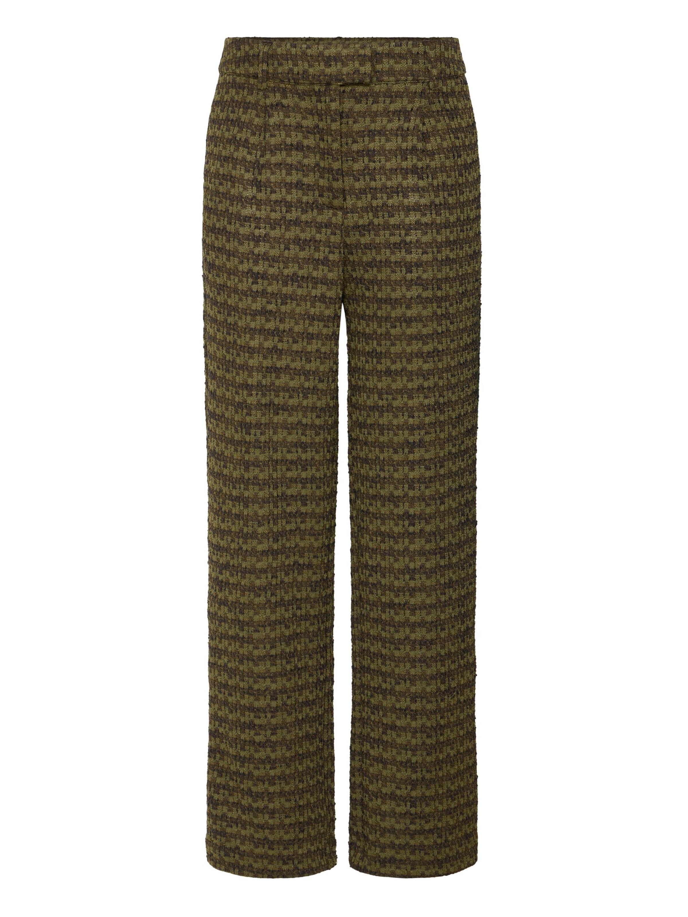 ICHI Loosefit Bandplooibroek in Groen: voorkant