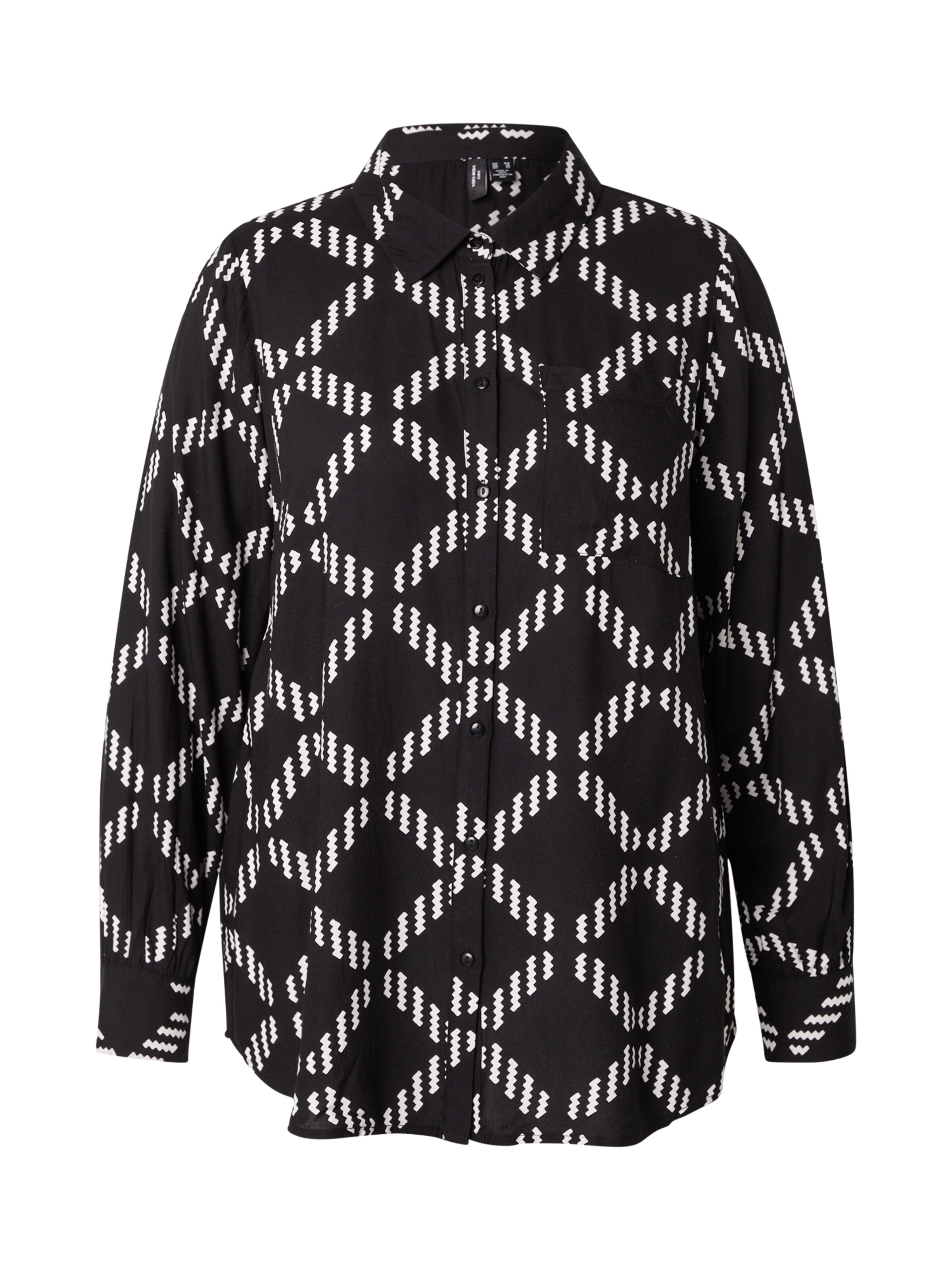 Vero Moda Curve Bluse 'VMCBRINA' in Schwarz: Vorderseite