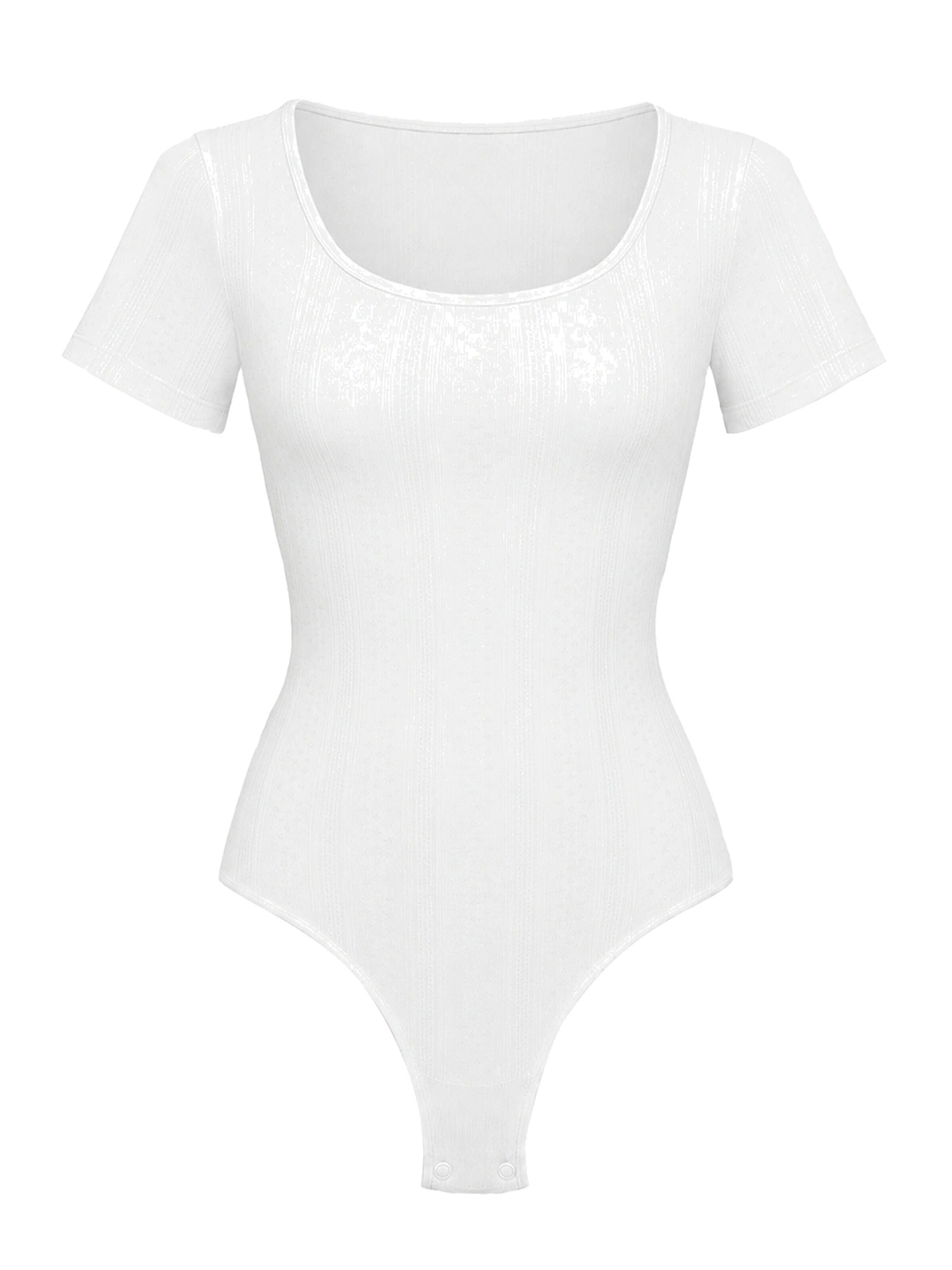 cfab - Body moldeador 'T-Shirt Bodysuit Sculpting Shapewear with String' en blanco: frente