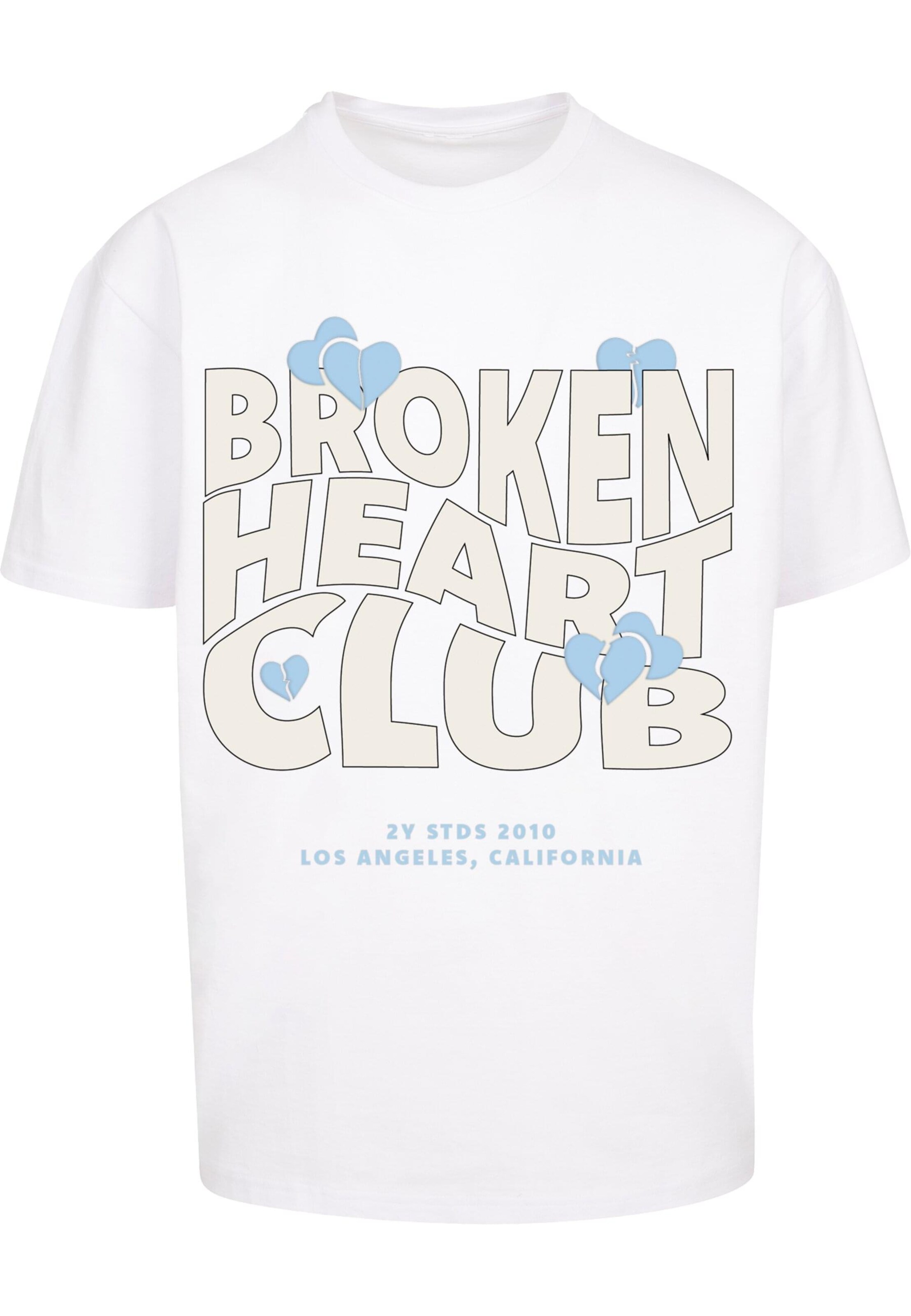 2Y Studios Shirt 'Broken Heart Club' in Weiß: Vorderseite