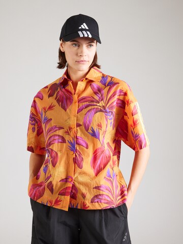 ADIDAS SPORTSWEAR Athletic button up shirt 'FARM PRM' in Orange: front
