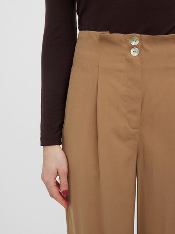 VERO MODA Wide leg Pleat-Front Pants in Brown